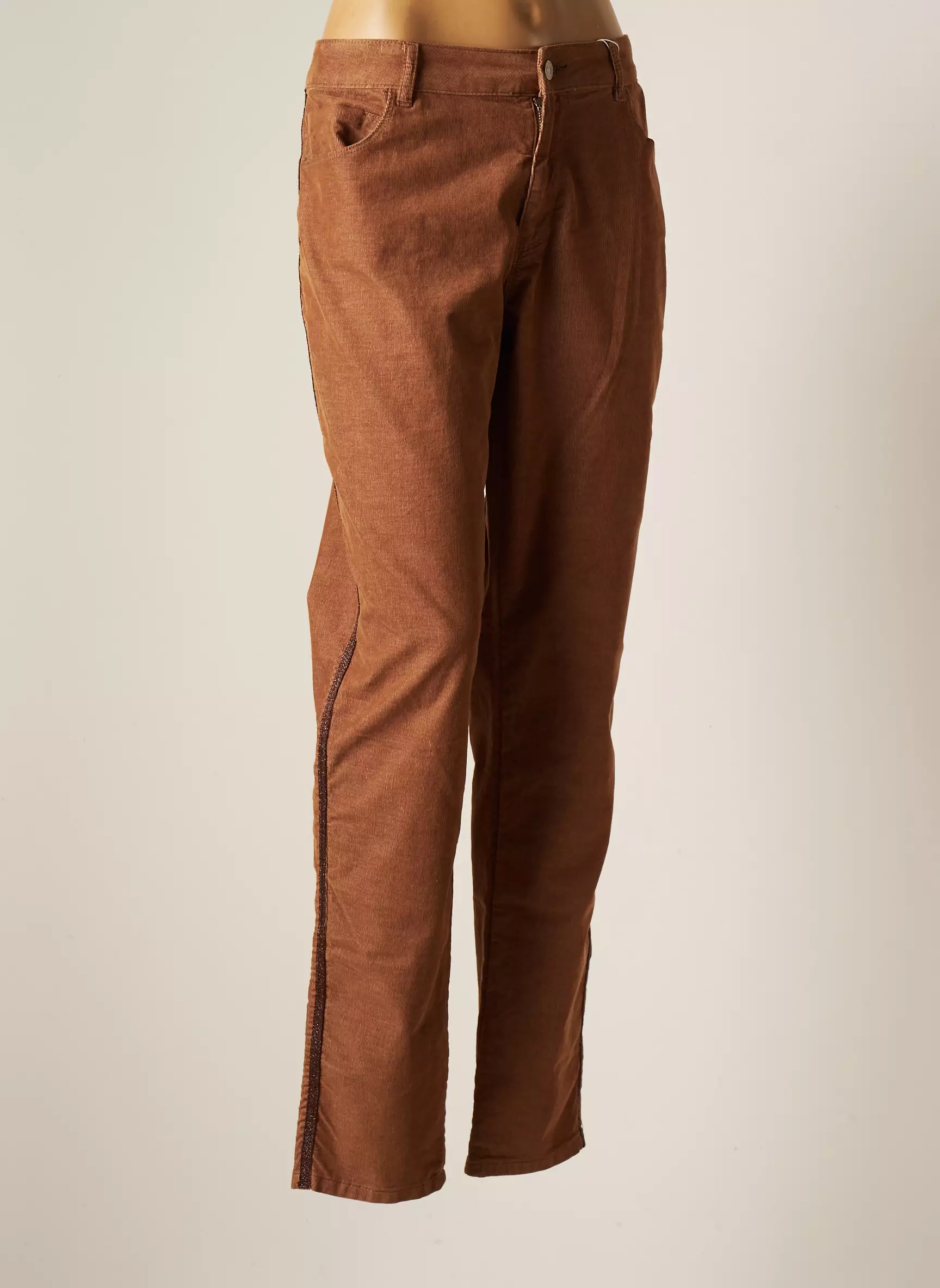 C Est Beau La Vie Pantalons Slim Femme couleur marron