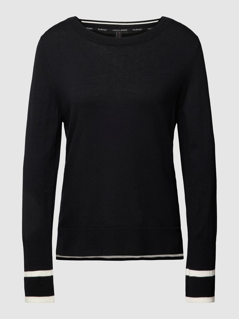 Strickpullover mit Rundhalsausschnitt in black