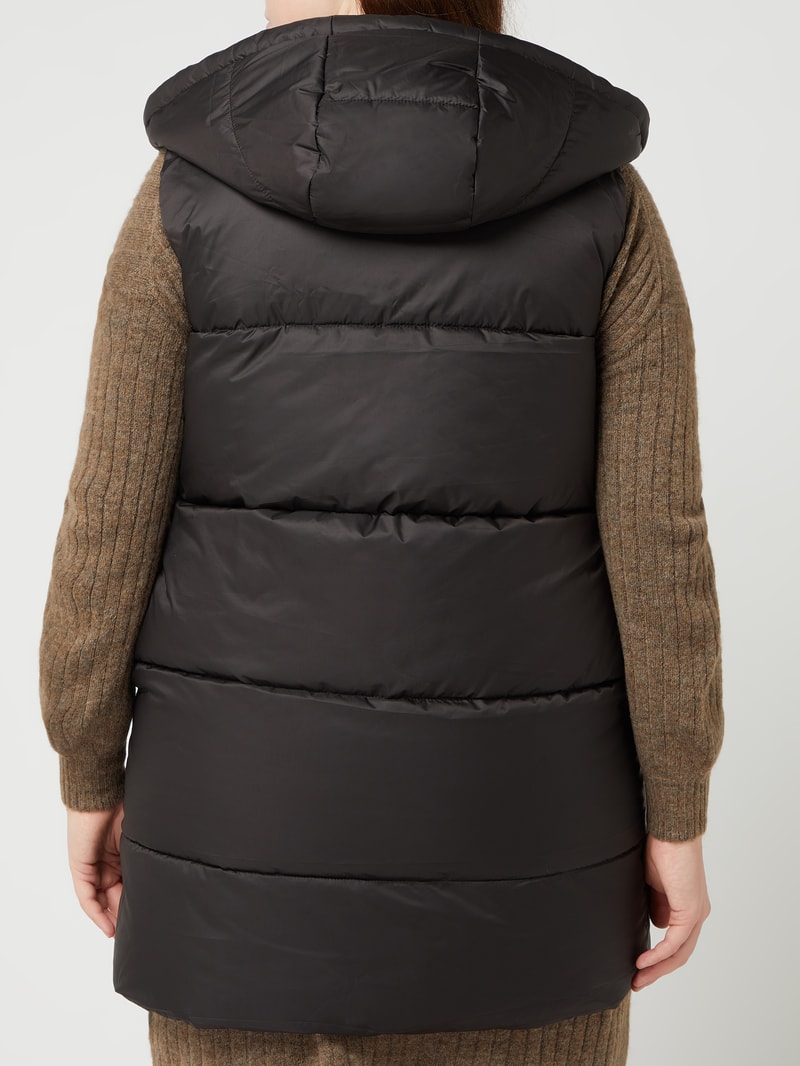 PLUS SIZE Steppweste mit Kapuze Modell 'Newasta' in schwarz