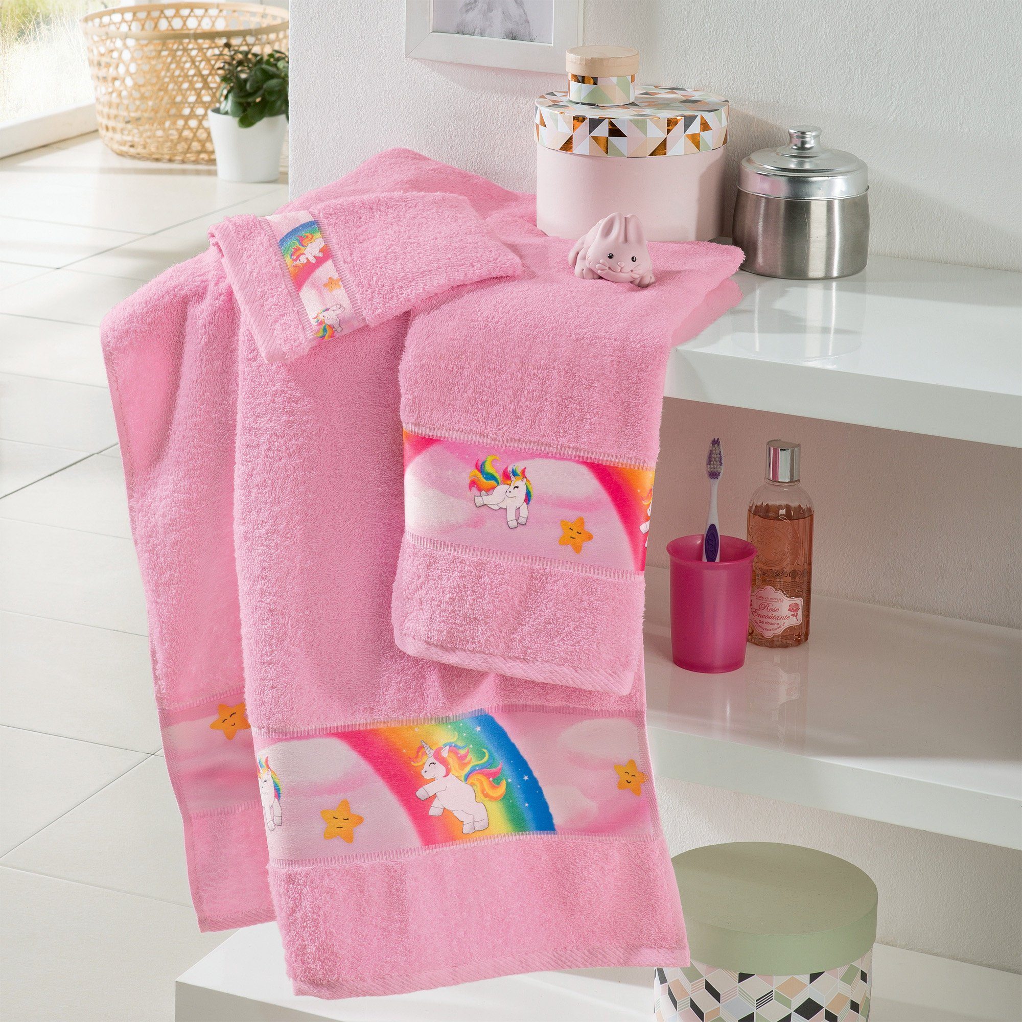 Erwin Müller Handtuch Set Kinder-Frottier-Set 3-tlg., Frottier, (3-tlg), Walk-Frottier Uni