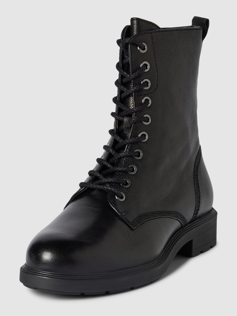 Boots aus Leder mit Schnürung in schwarz