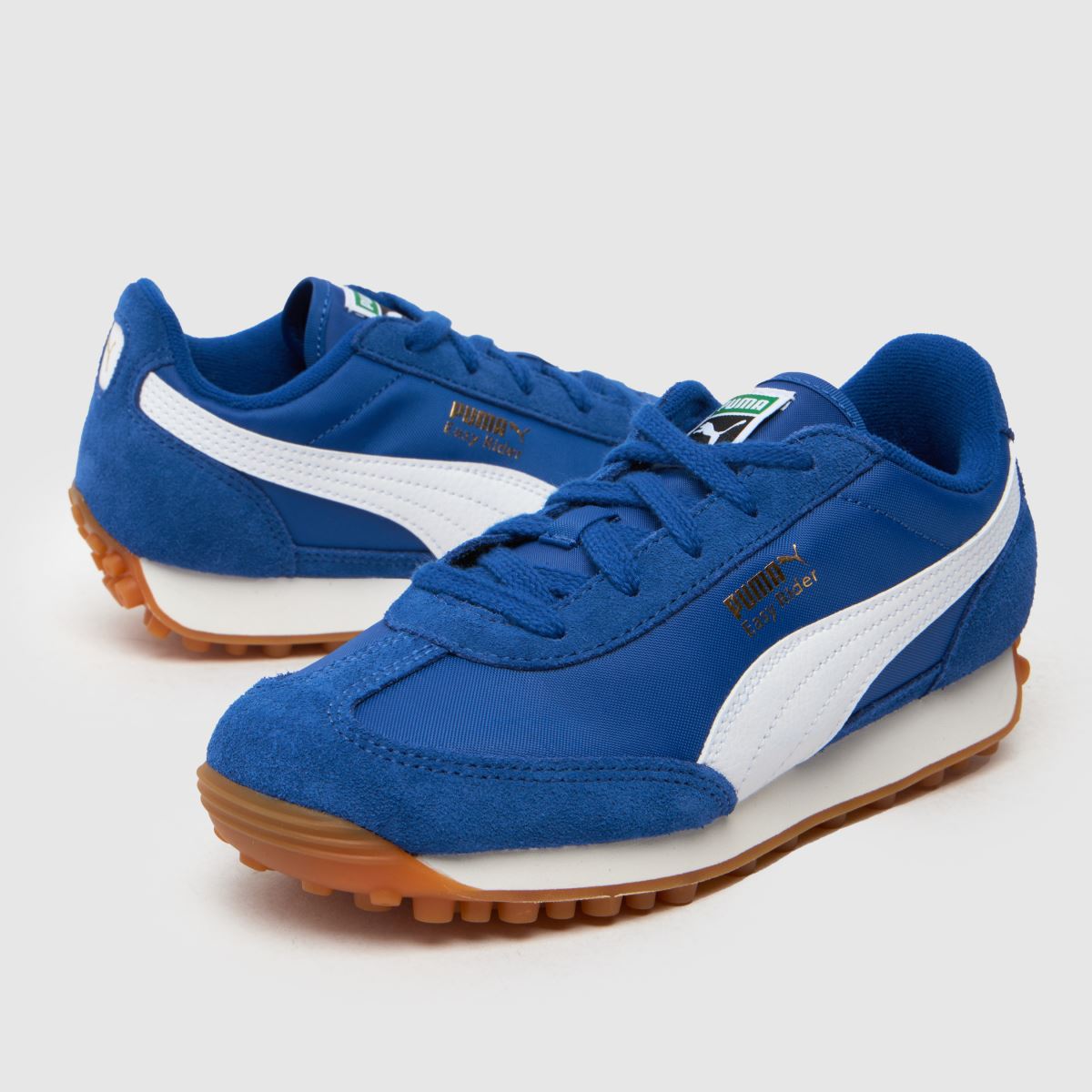 PUMA blå easy rider vintage pojkar junior träningsskor