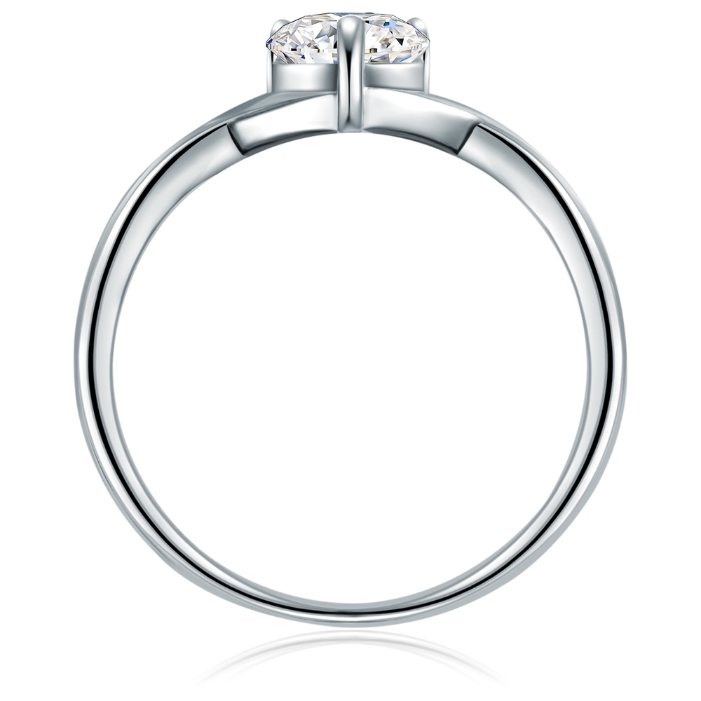 Trilani Coeur Argent sterling Oxyde de zirconium (CZ) en Argent Bague