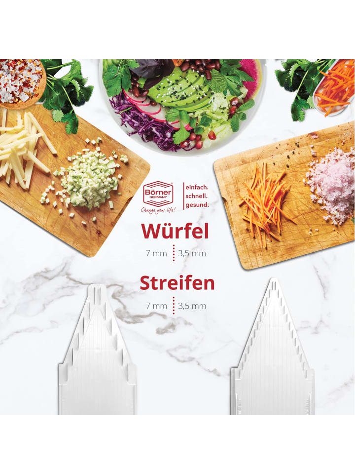 Börner Gemüsehobel V3 TrendLine mit Halter und Multibox in orange günstig kaufen onesize