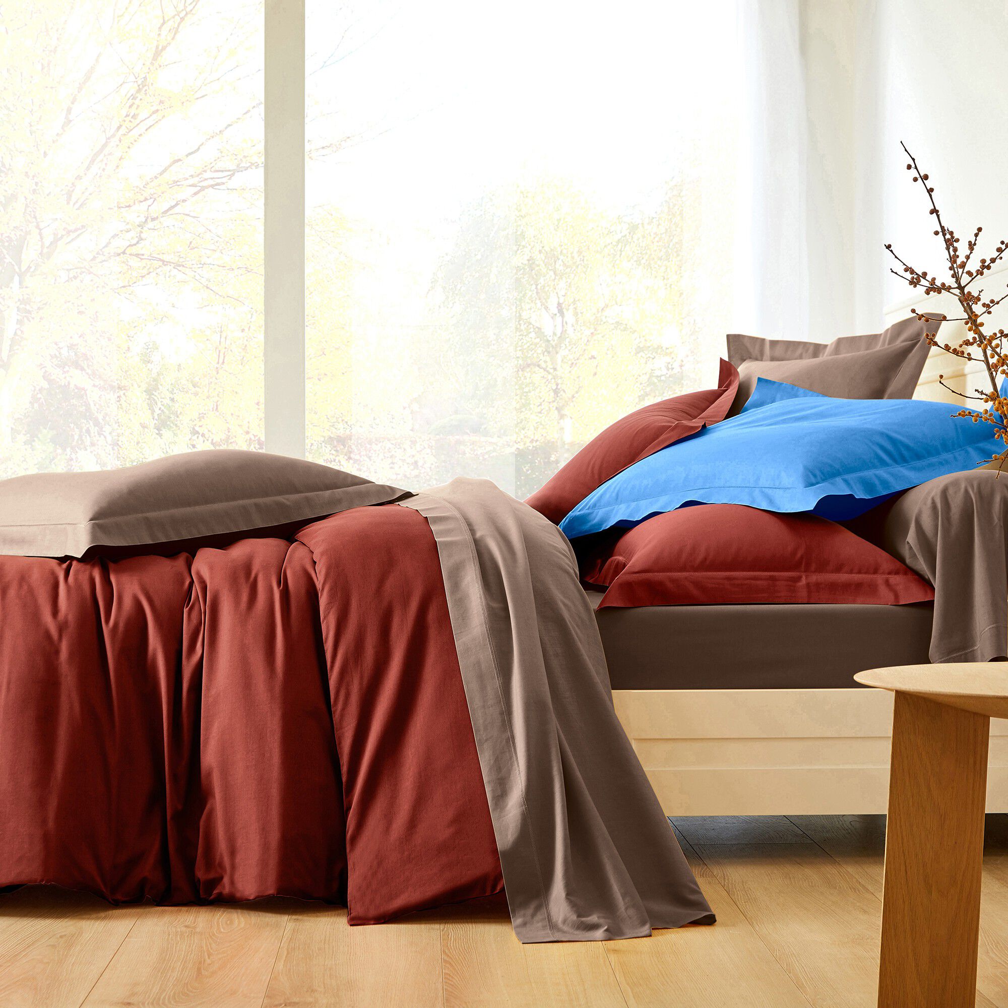 Linge de lit uni coton