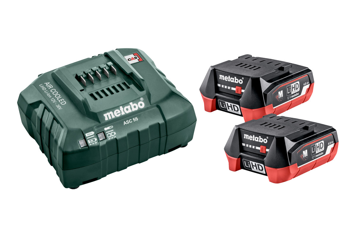 Príslušenstvo Metabo 685301000 Základná sada - 2 x batéria 12V 4,0Ah Li-Ion Li-Power + nabíjačka ASC55