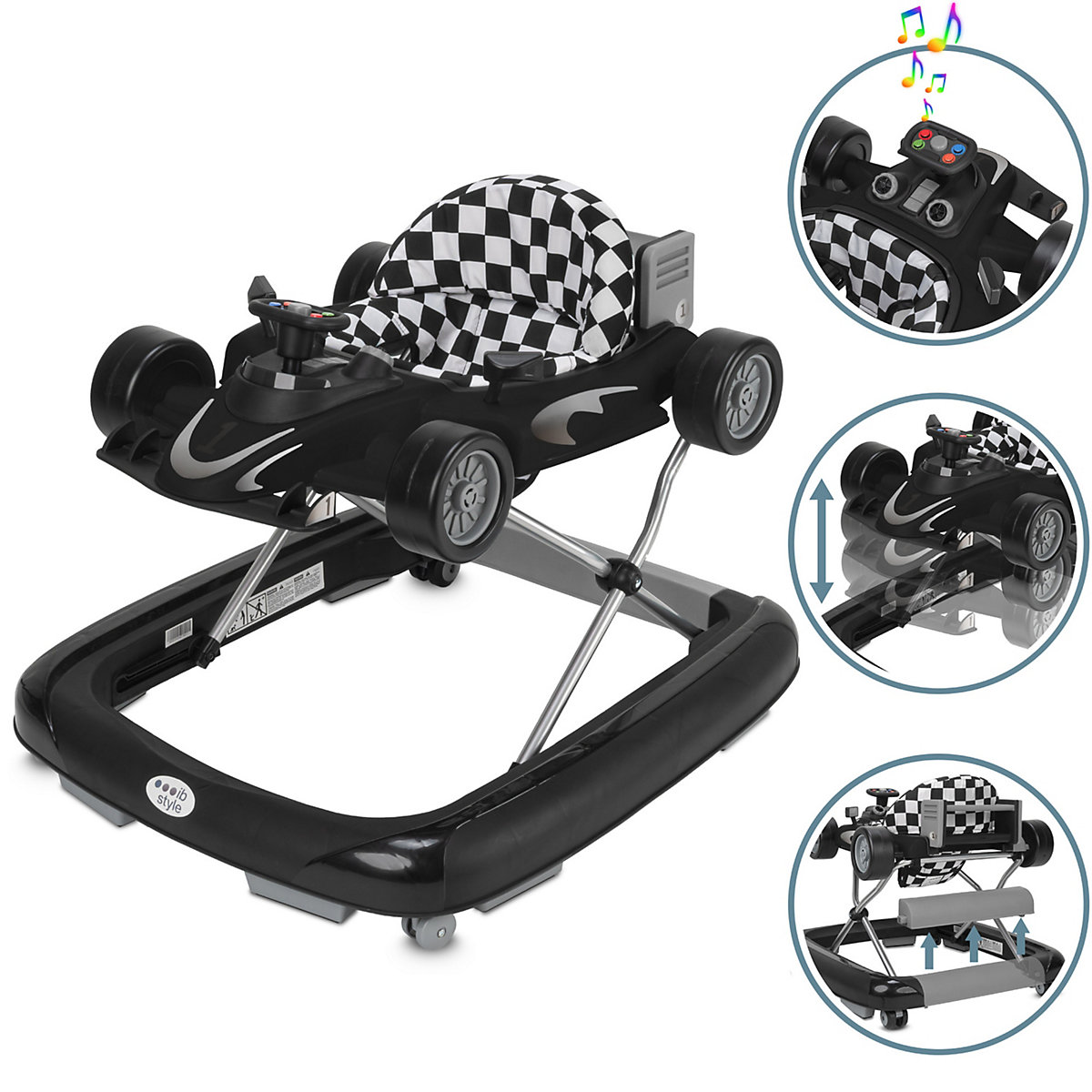 Lauflernwagen Lauflernhilfe Gehfrei 2 in1 mit Sound LITTLE SPEEDSTER 70 x 62 x 40 cm