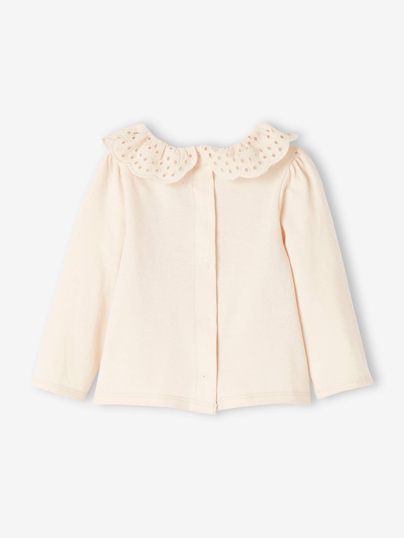 Vertbaudet Baby Shirt mit besticktem Kragen Oeko-Tex - marine gestreift