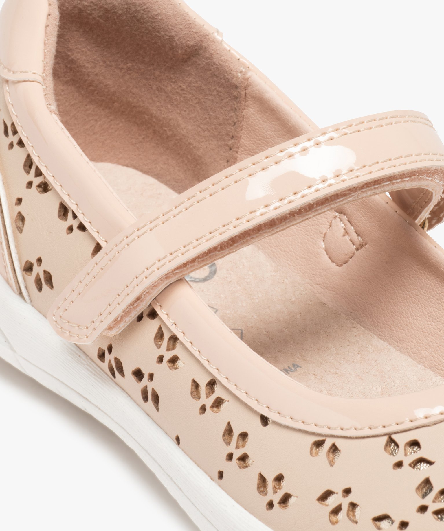 Babies fille à détails métallisés et bride scratch beige | GEMO