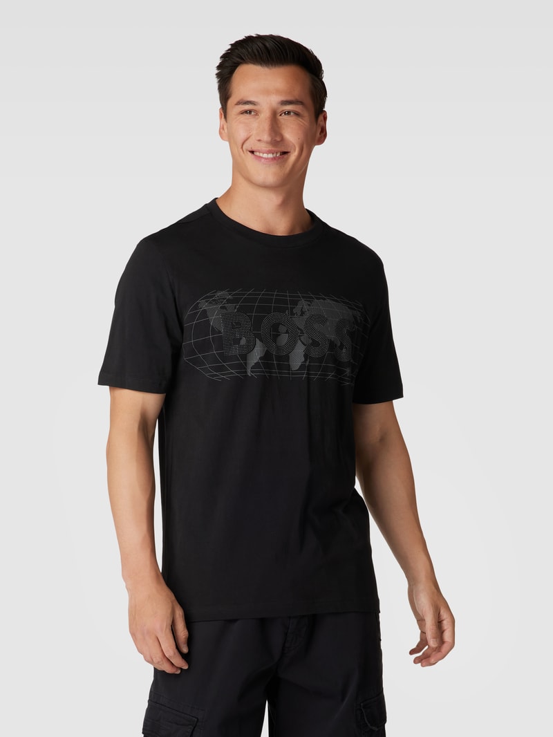 T-Shirt mit Zierperlenbesatz Modell 'Diamond' in schwarz