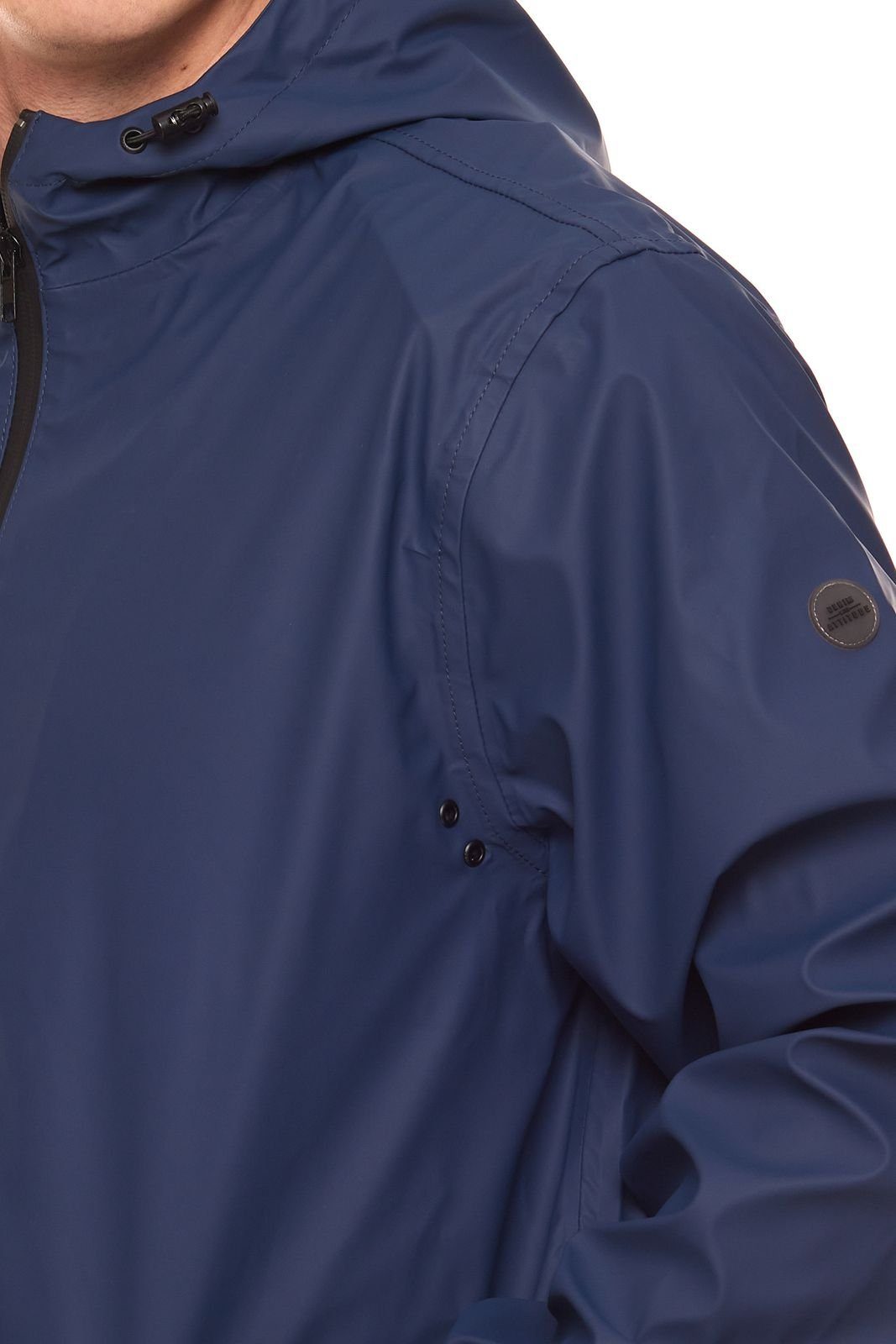 Blend Outdoorjacke BLEND Herren Regen-Mantel Windbreaker mit Kapuze Jyrki Regen-Jacke Blau