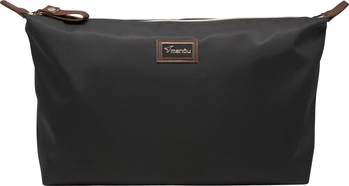 Kulturbeutel Nylon schwarz/braun, 1 St