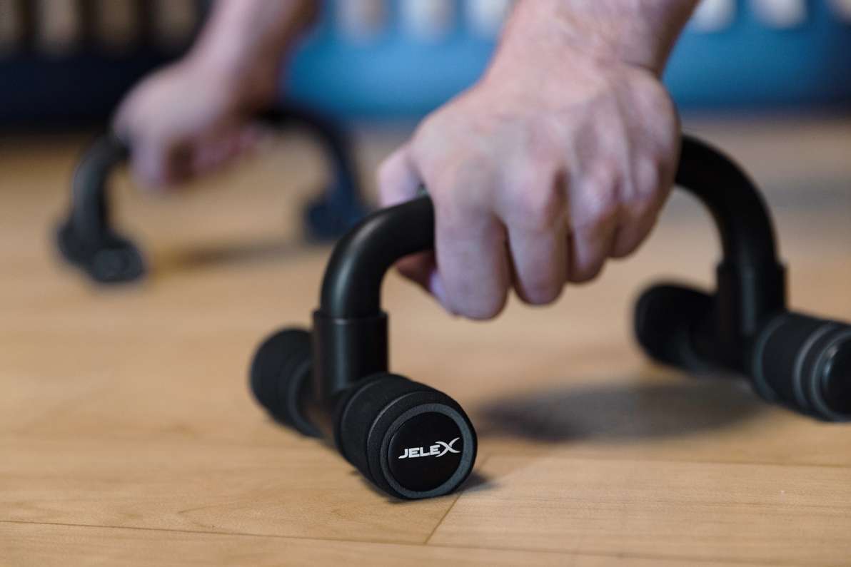 JELEX Gain Hard Push Up Bar Liegestützgriffe schwarz grau