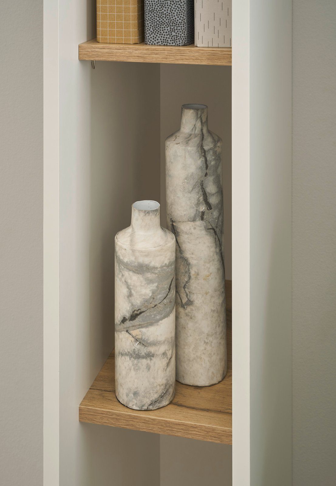 Furn.Design Aktenregal Center, Regalschrank in weiß mit Wotan Eiche, mit 5 Ordnerhöhen