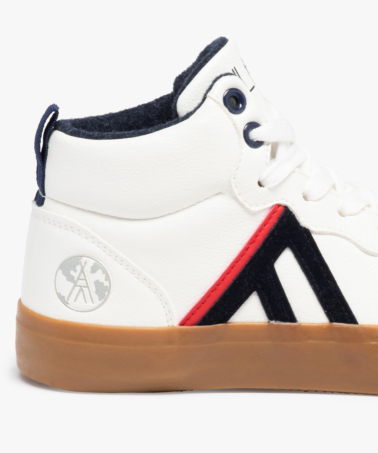 Baskets Garçon mid-cut unies à lacets – Alma Planète blanc | GEMO