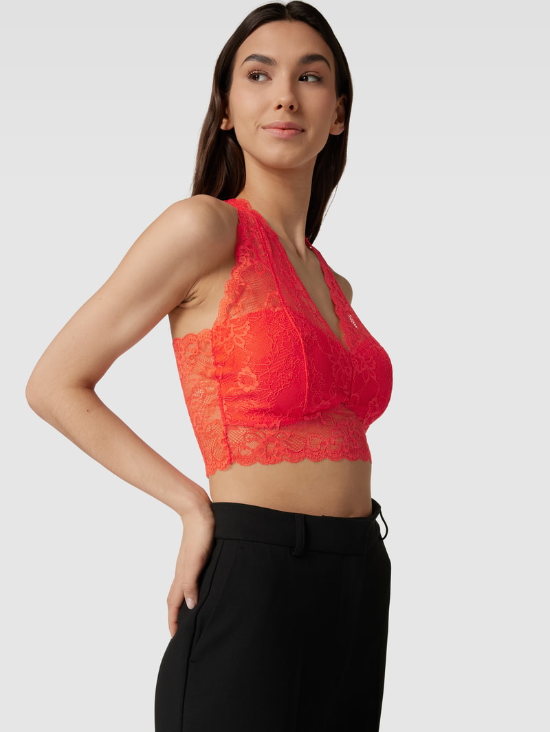 Bralette mit Spitzenbesatz Modell 'DOLLY' in rot