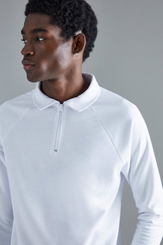 Langärmliges Slim-Fit Raglan Poloshirt