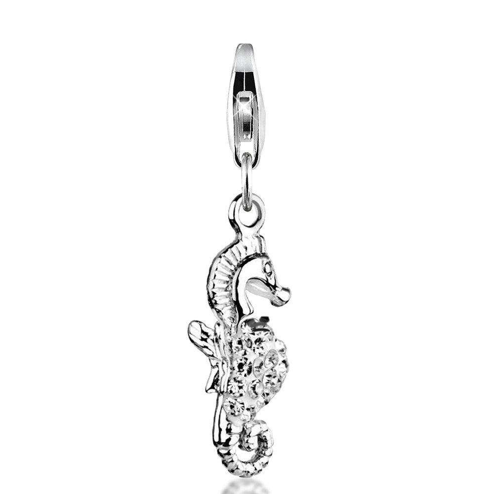 Nenalina Nenalina Amulette Anhänger Seahorse Kristalle 925 Silber Pendentif