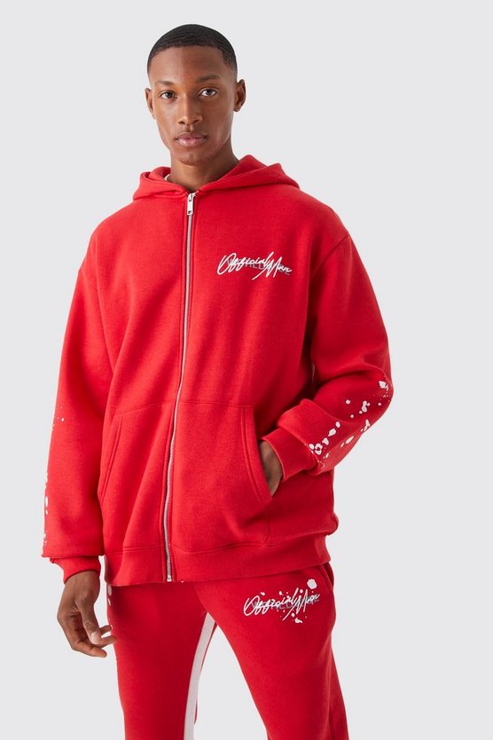 Oversize Trainingsanzug mit Graffiti-Print und Farbspritzern