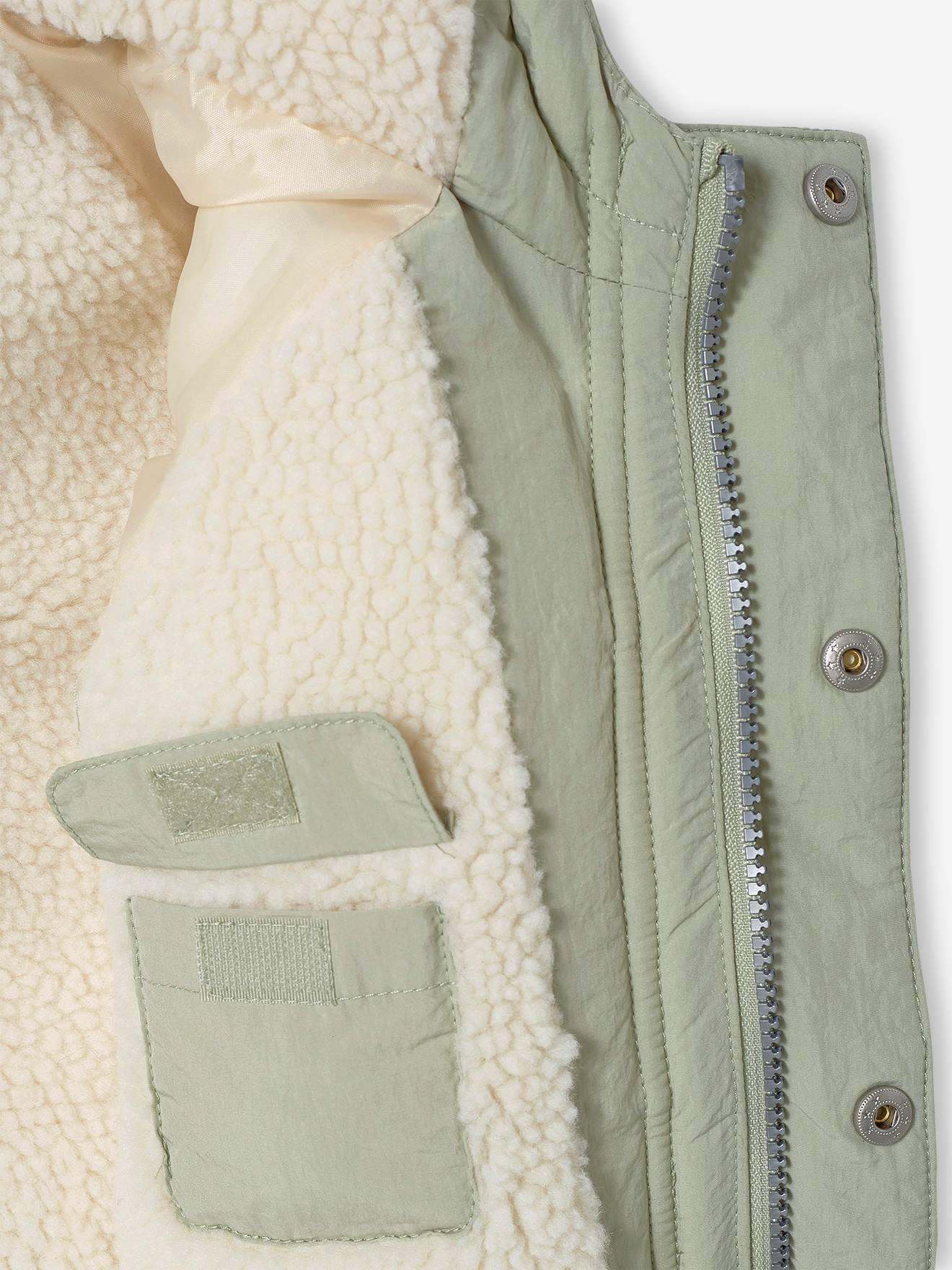 Vertbaudet Baby Steppjacke mit Kapuze & Recycling-Polyester - grün