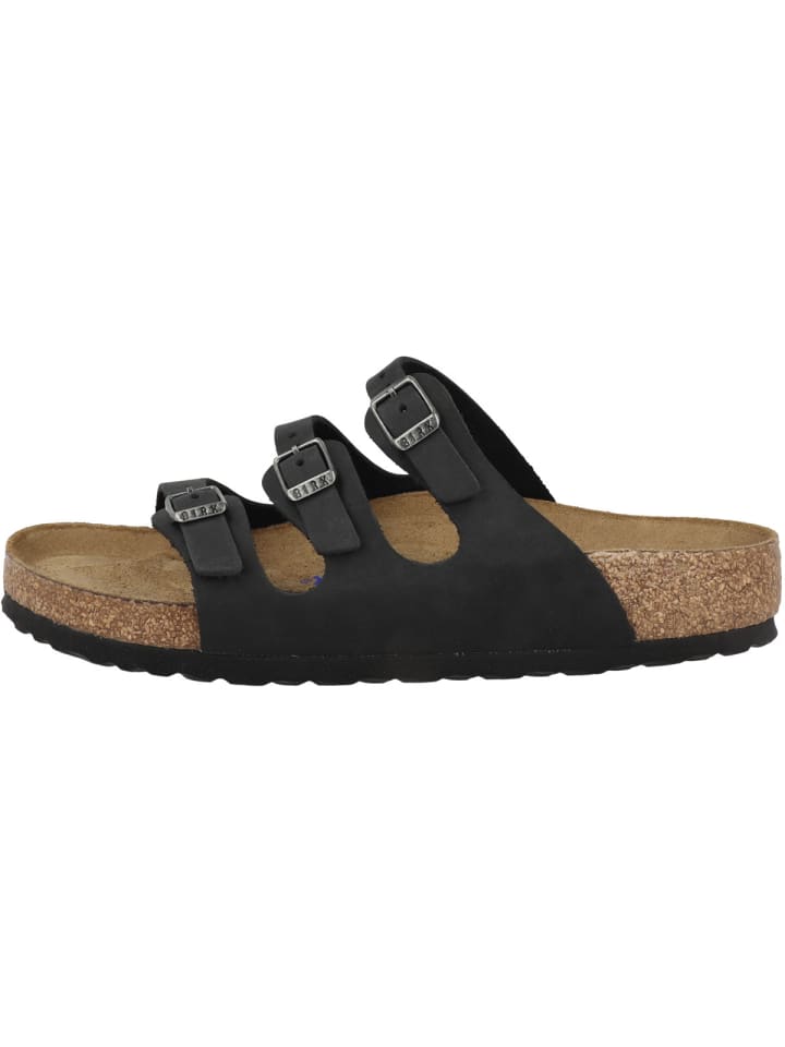 Birkenstock Sandale Florida SFB geöltes Nubukleder Weichbettung normal in schwarz günstig kaufen