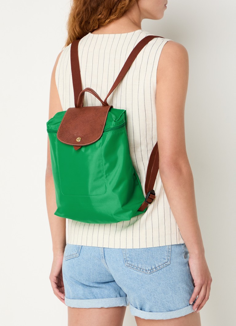 Plecak Longchamp Le Pliage Original ze skórzanymi detalami