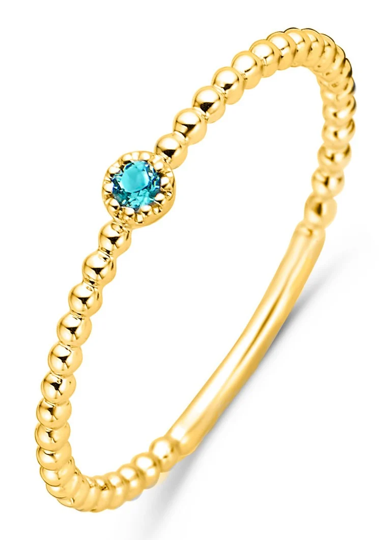 Anello Diamond Point in oro giallo, topazio londinese da 0,04 ct, Joy