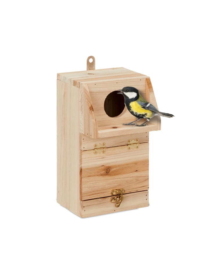 relaxdays Nistkasten in Natur - (B)14 x (H)24,5 x (T)14 cm günstig kaufen onesize