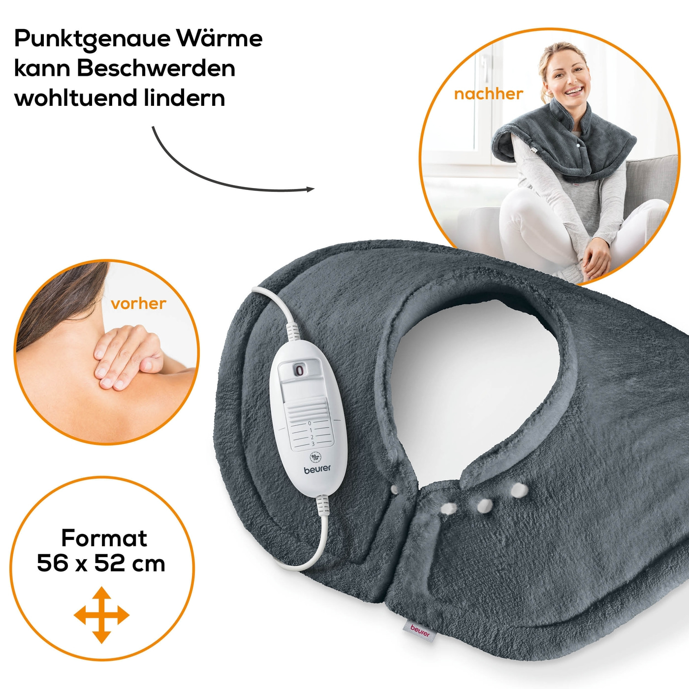 Beurer Schulter-/Nacken-Heizkissen HK 54 Cosy-Wohltuende Wärme im Schulter- und Nackenbereich
