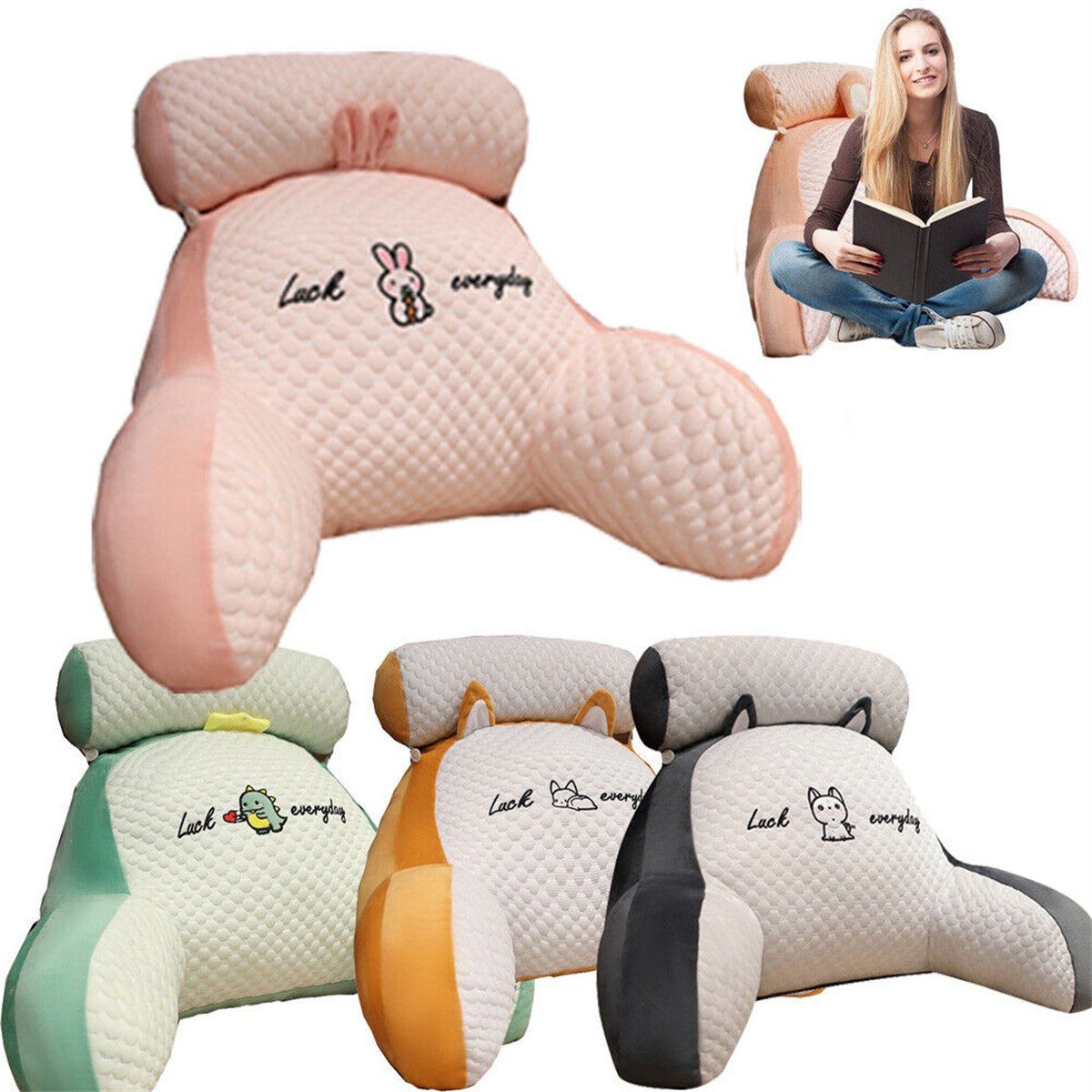 flowgoer Sitzkissen Vielseitige Anwendung im Bett beim Fernsehen, Spielen, Lesen, Arbeiten, Perfektes Geschenk,angenehmes Sitzgefühl