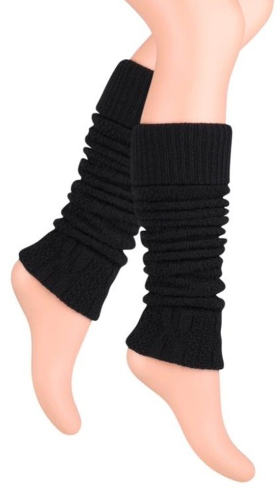 Lycille Beinstulpen 1 Paar Beinstulpen für Frauen aus Wolle mit Zopfmuster Overknees (1 Paar, 1 Paar bestehend aus zwei Stulpen) Universalgröße, 36-40 cm Umfang, Feinstrick, ohne Fuß