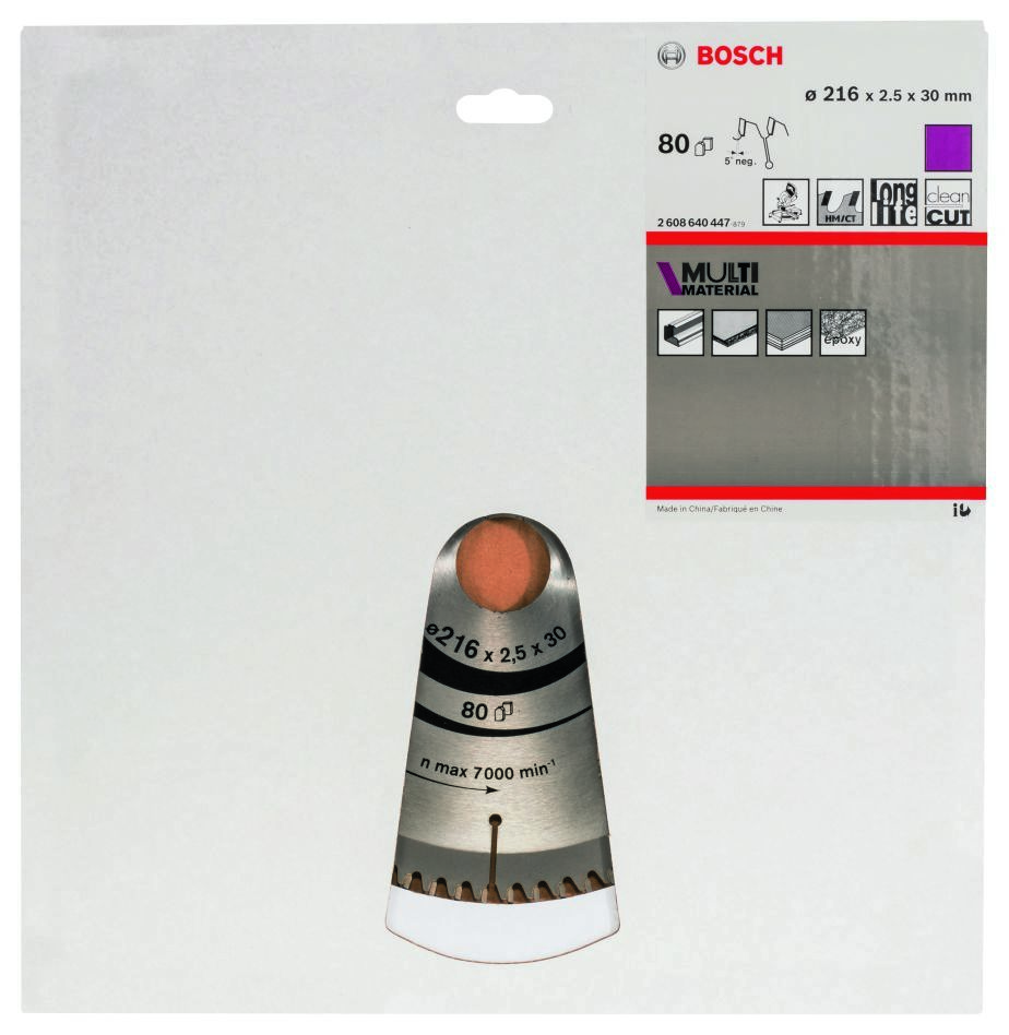 Bosch Blue Accessories 2608640447 Sirkelsagblad 216 x 30 x 80T Multimateriale