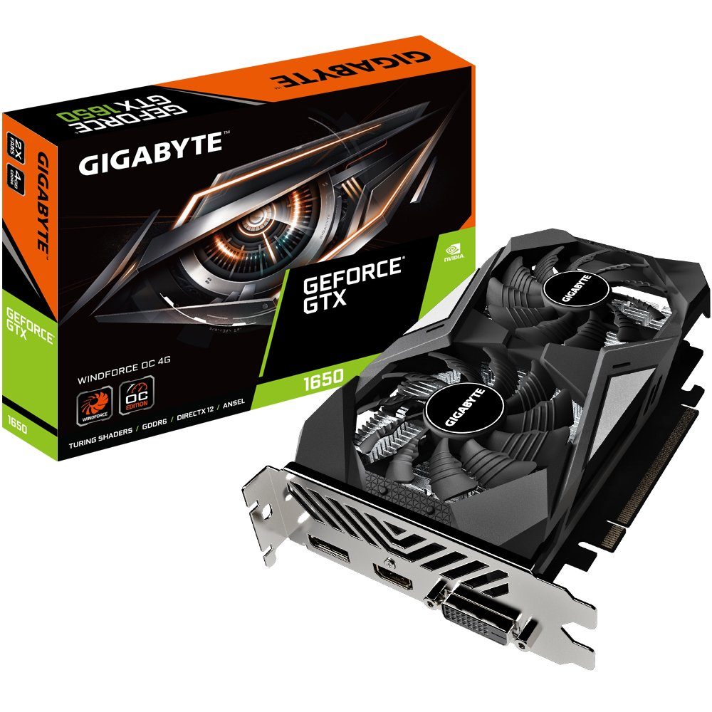 Gigabyte GeForce® GTX 1650 D6 WINDFORCE OC 4G Grafikkarte (4 GB, GDDR6)