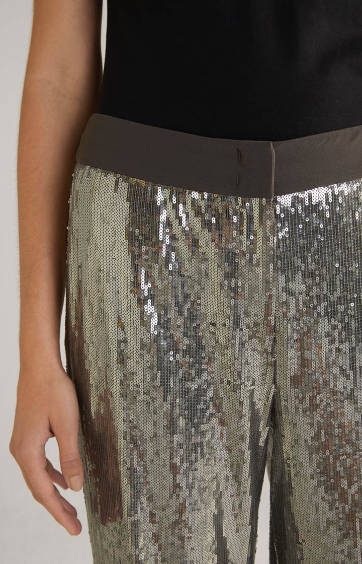 Pailletten-Hose in Grau