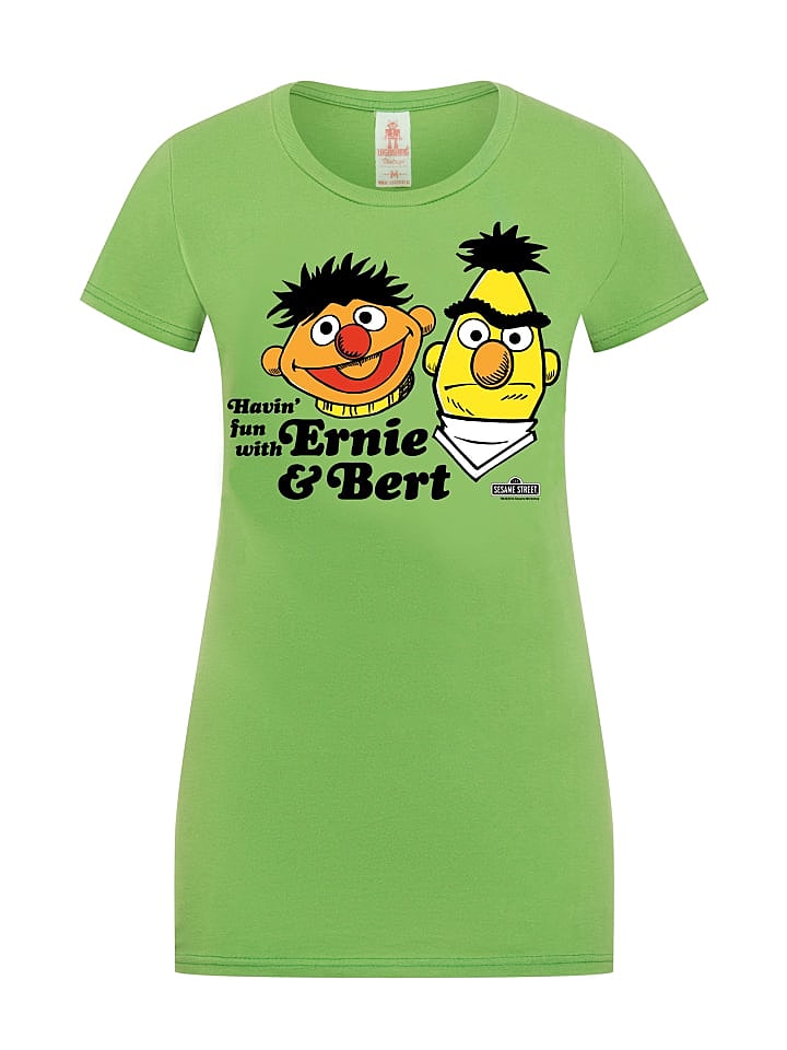 Logoshirt T-Shirt Sesamstraße – Ernie & Bert in grün günstig kaufen M