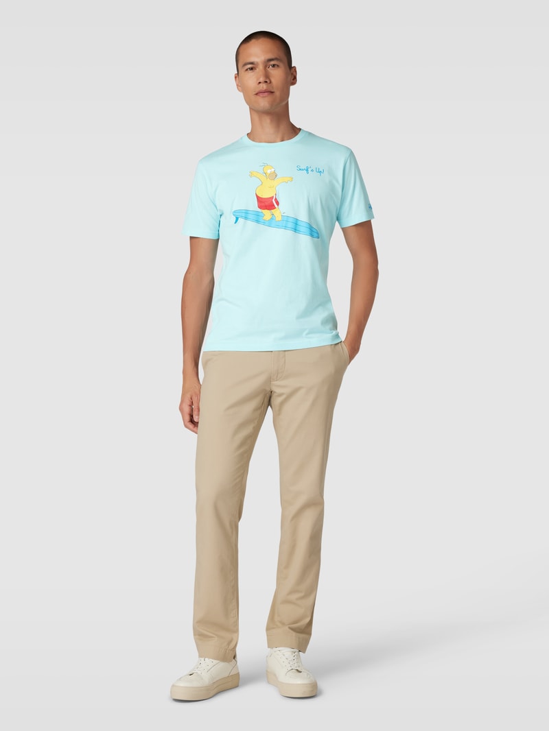 T-Shirt mit The Simpsons®-Print in aqua blau