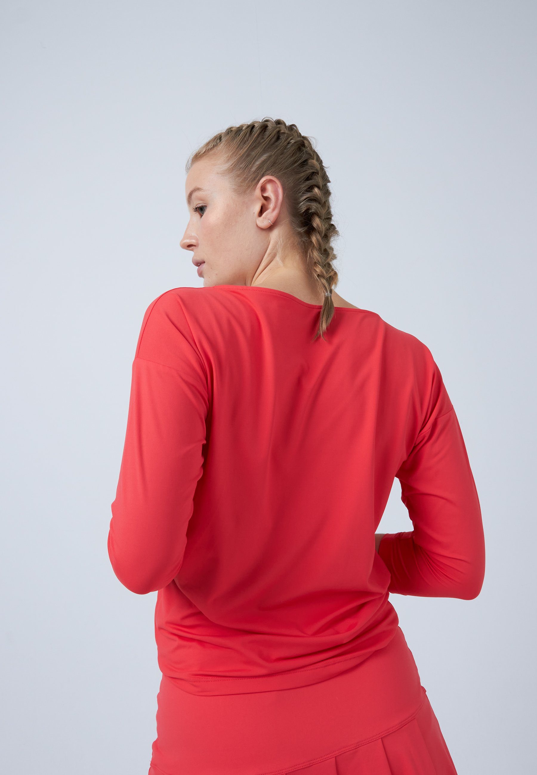 SPORTKIND Funktionsshirt Tennis 3/4 Loose Fit Shirt Mädchen & Damen pfirsich
