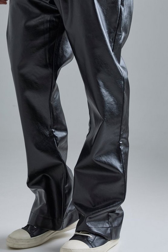 Plus Slim-Fit PU-Schlaghose