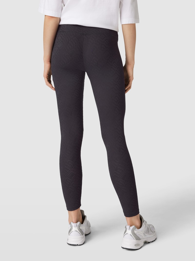 Sportleggings mit Strukturmuster Modell 'NEW DANA' in schwarz