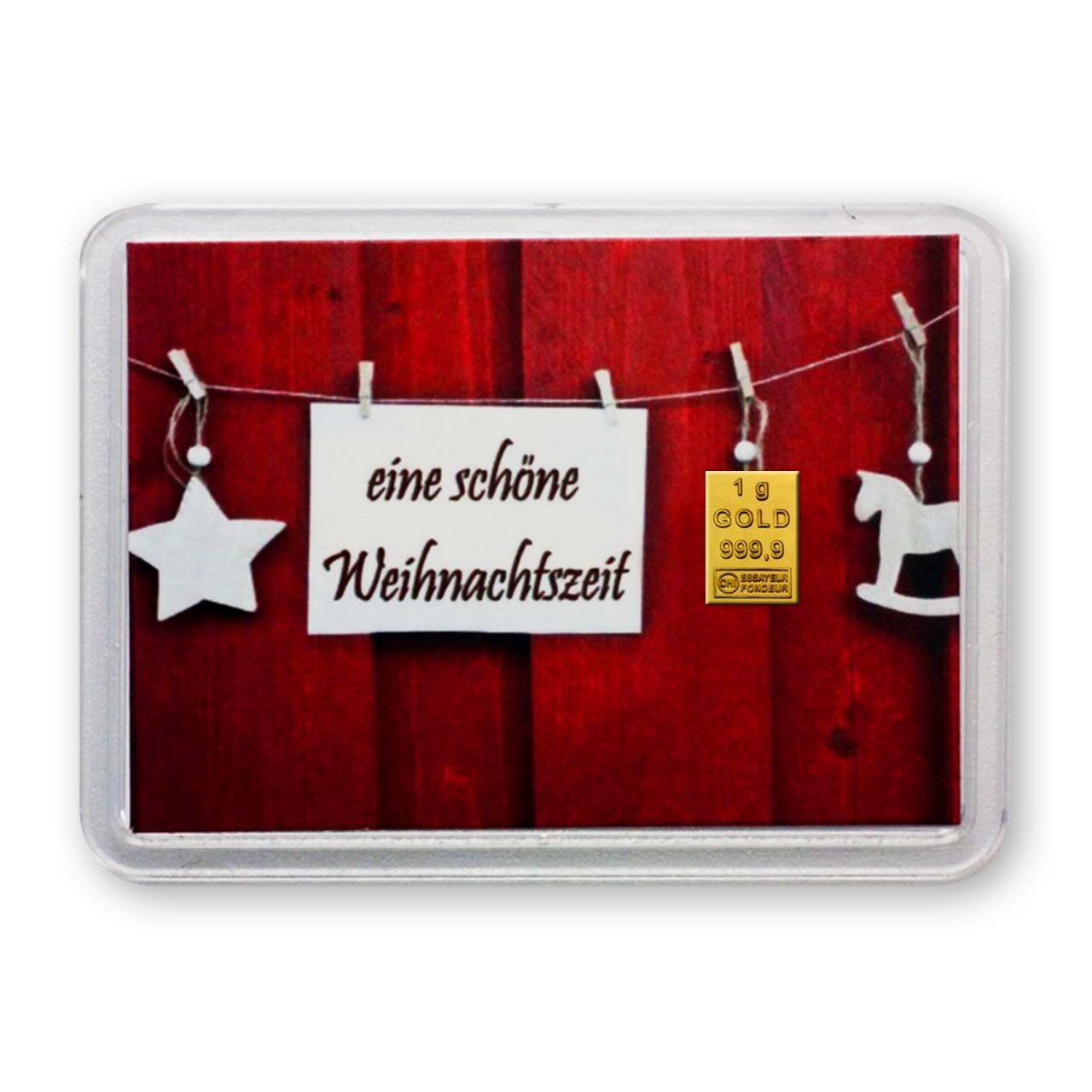 Goldschulz Grußkarten 1 Gramm Gold Motivbox / Schöne Weihnachtszeit