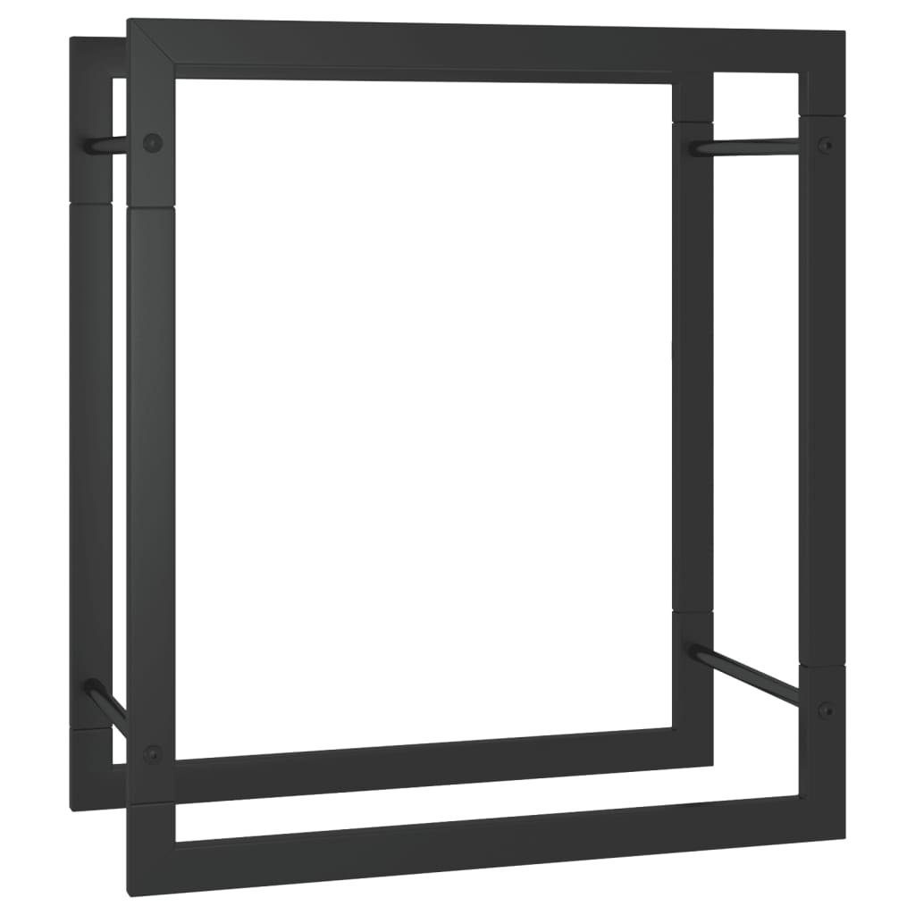 vidaXL Kaminholzregal Brennholzregal Mattschwarz 50x28x56 cm Stahl