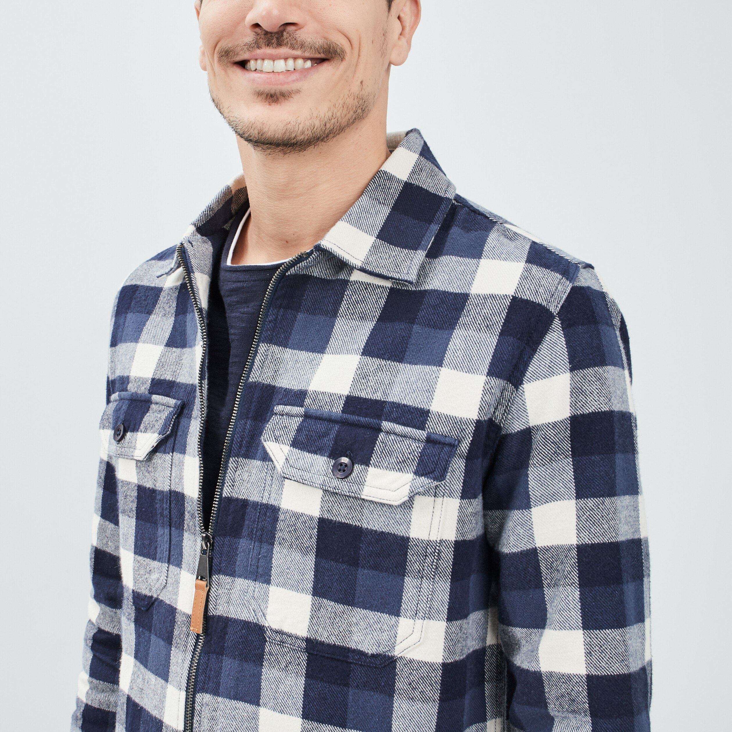 Surchemise manches longues Creeks bleu marine homme | La Halle