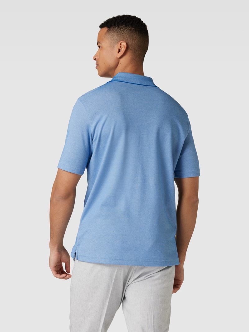 Poloshirt mit Reißverschluss in blau