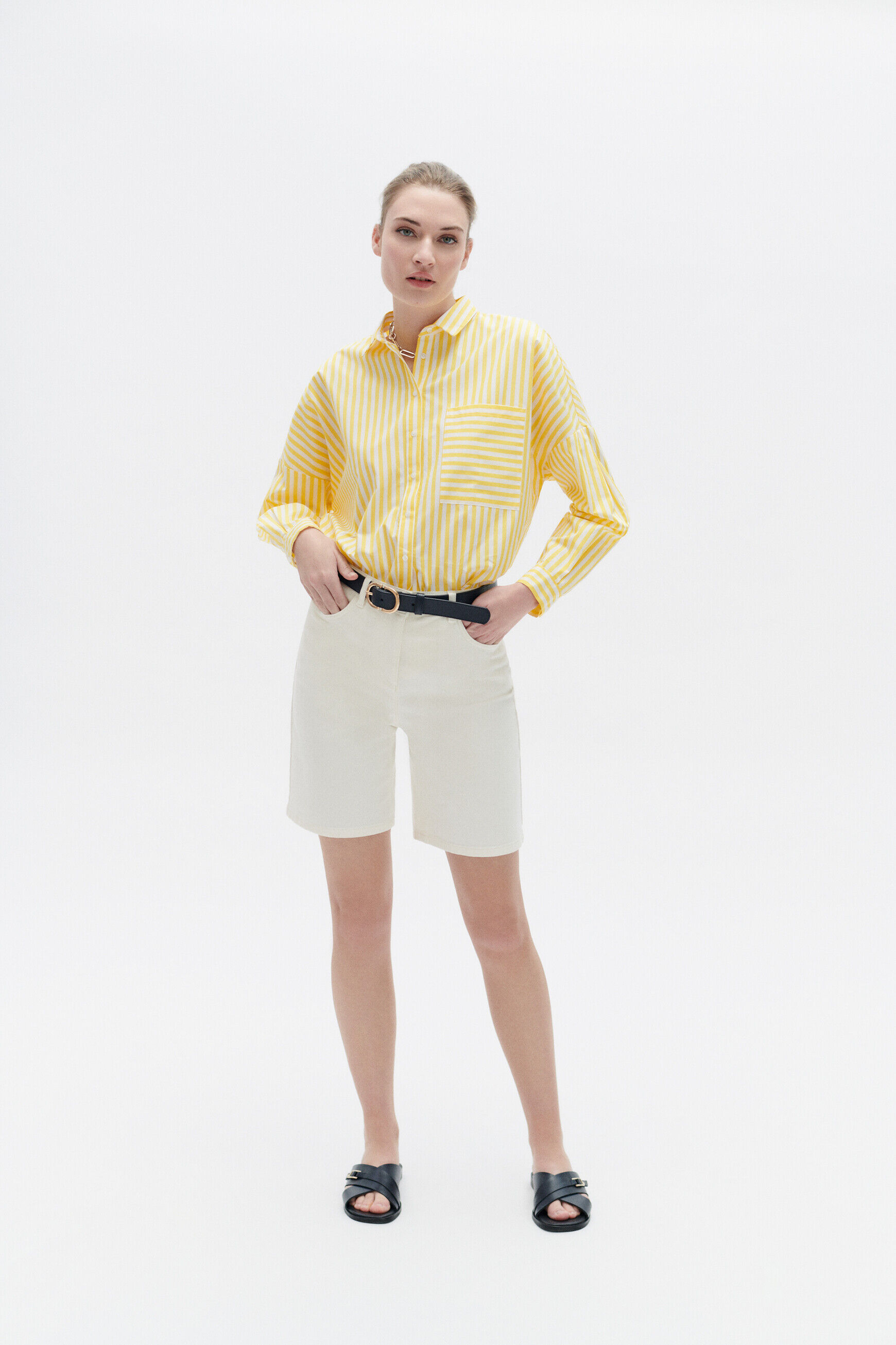 Chemise claudine jaune femme