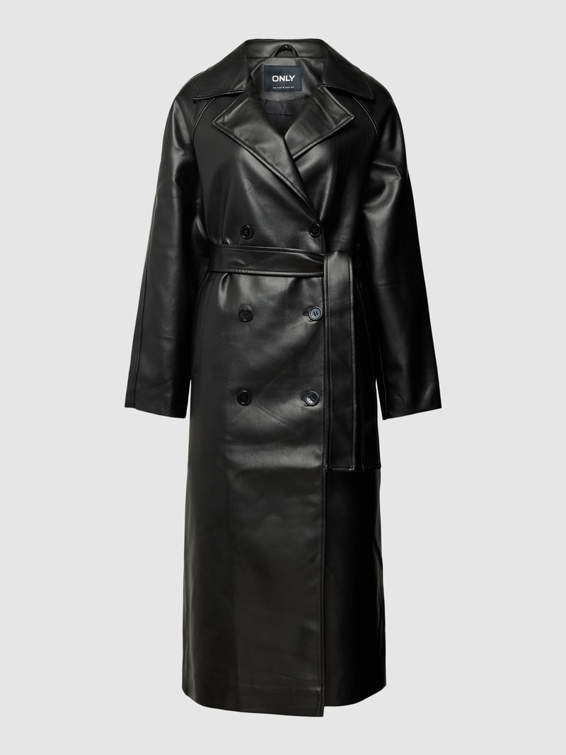Mantel in Leder-Optik Modell 'SOFIA' in schwarz