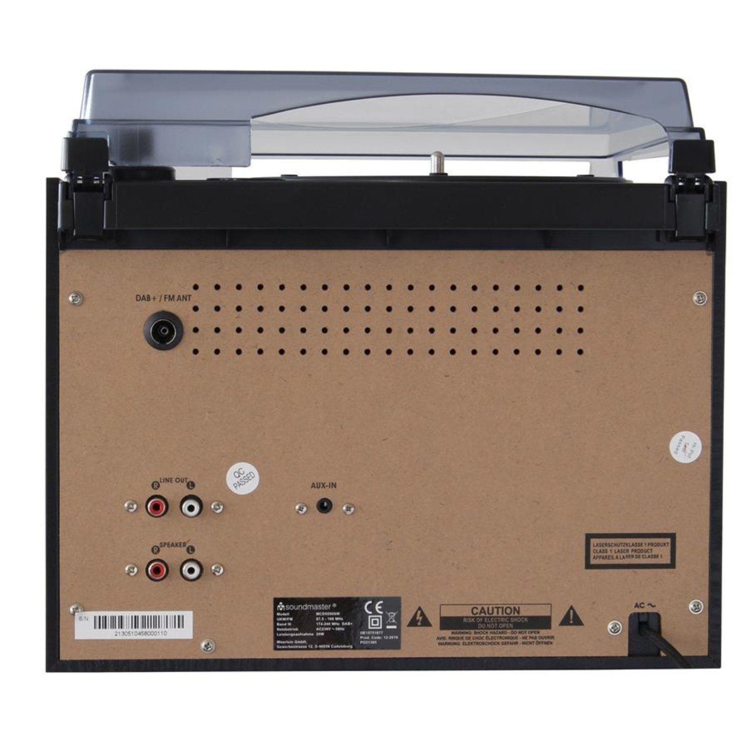 Soundmaster MCD5550SW Stereoanlage DAB Kassette BT CD USB MP3 Plattenspieler Kompaktanlage