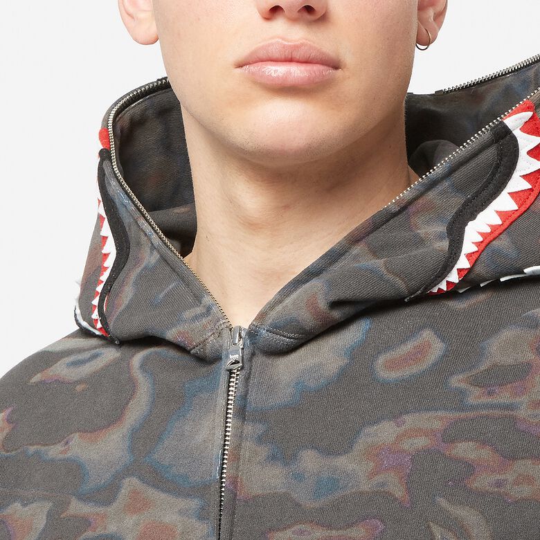A Bathing Ape Babe Thermography Shark Full Zip Hoodie M Black
