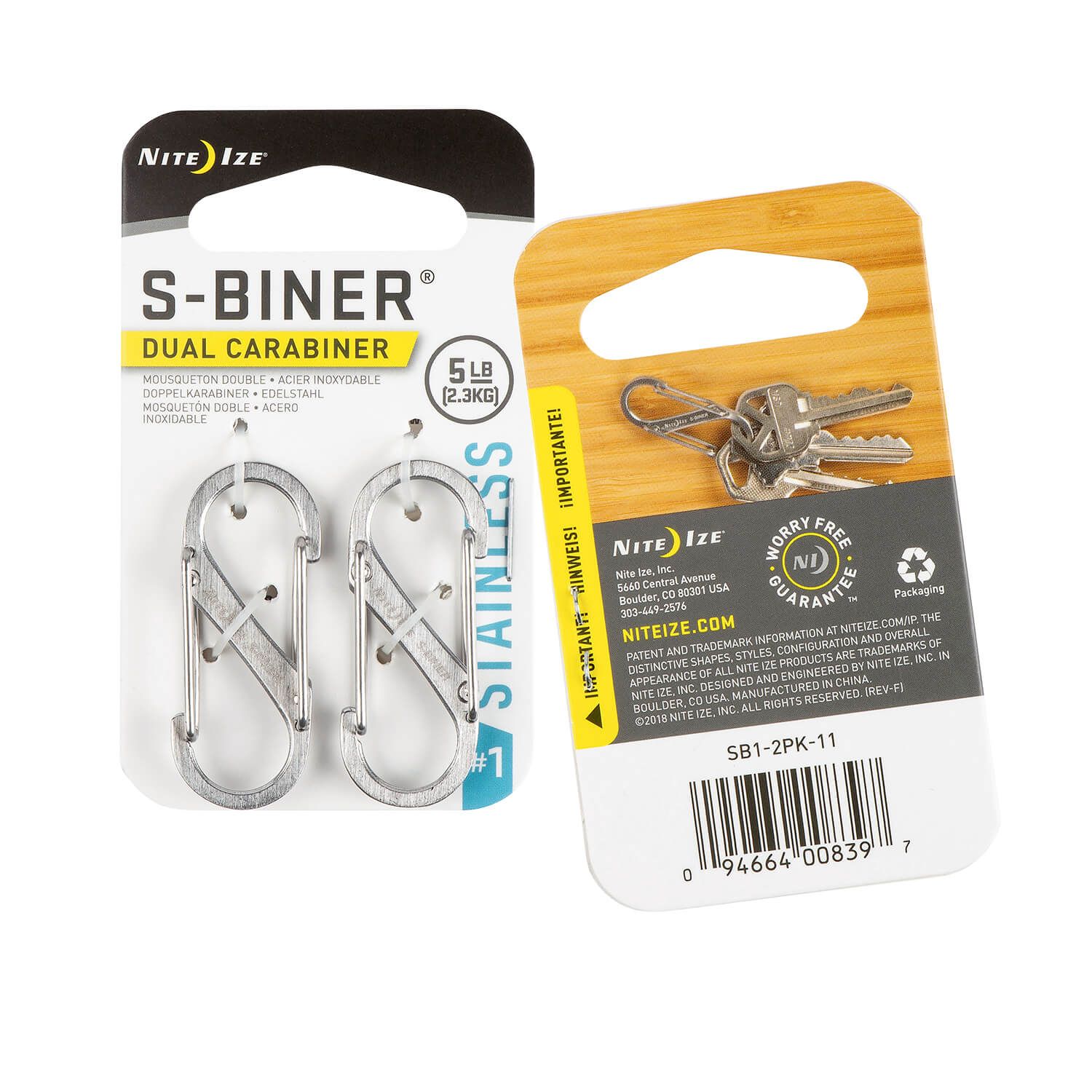 S-Biner Doppel-Clip Karabiner 2er Pack
