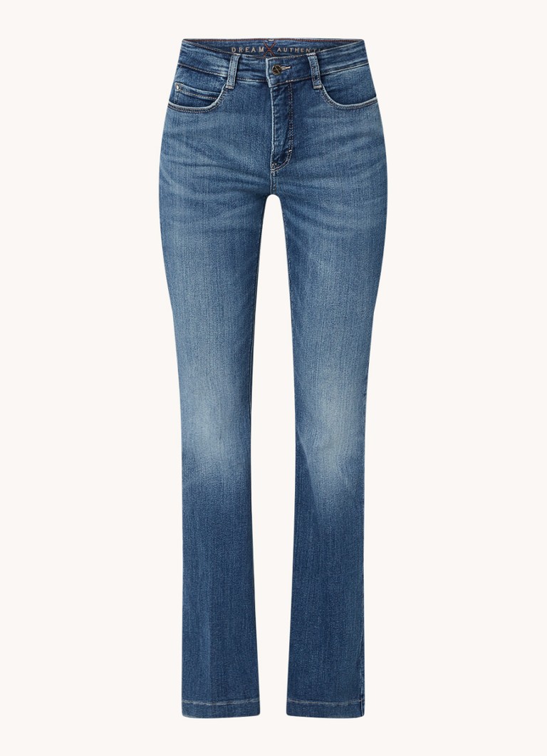 Jeansy MAC Jeans Dream ze średnim stanem i rozszerzanymi nogawkami, wykonane z elastycznego materiału.