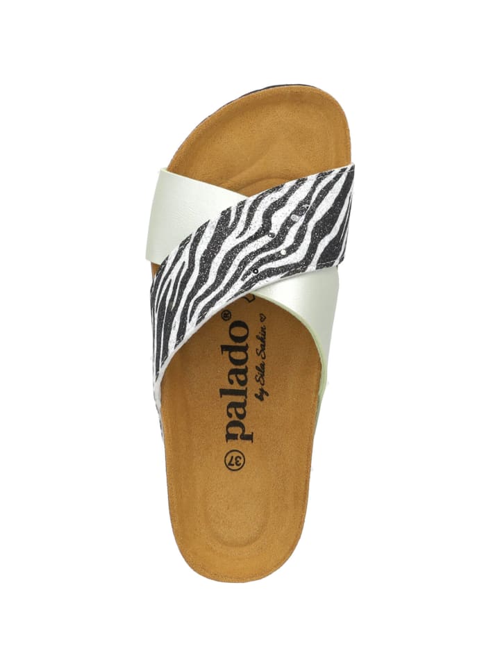 palado Pantoletten in grün zebra glitzer günstig kaufen